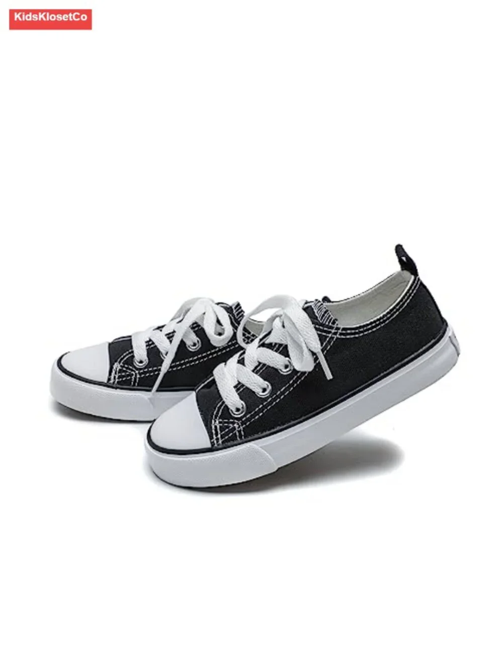 Canvas Lace-Up Low Top Sneakers for Toddler Boys Girls School